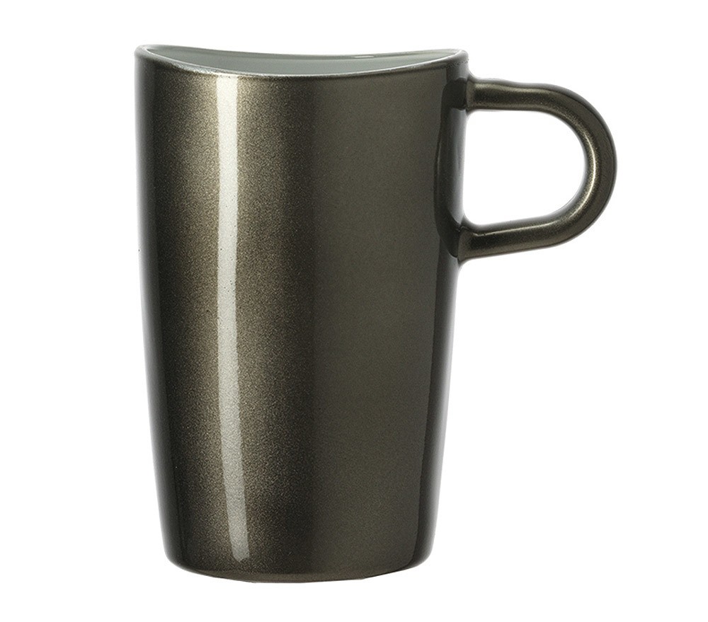 Spanje Steen Kolibrie Leonardo Latte Macchiato Tasse Loop basalto metallic |Becher Tassen Cups  |Geschirr |Tisch |ZEITZONE Shop