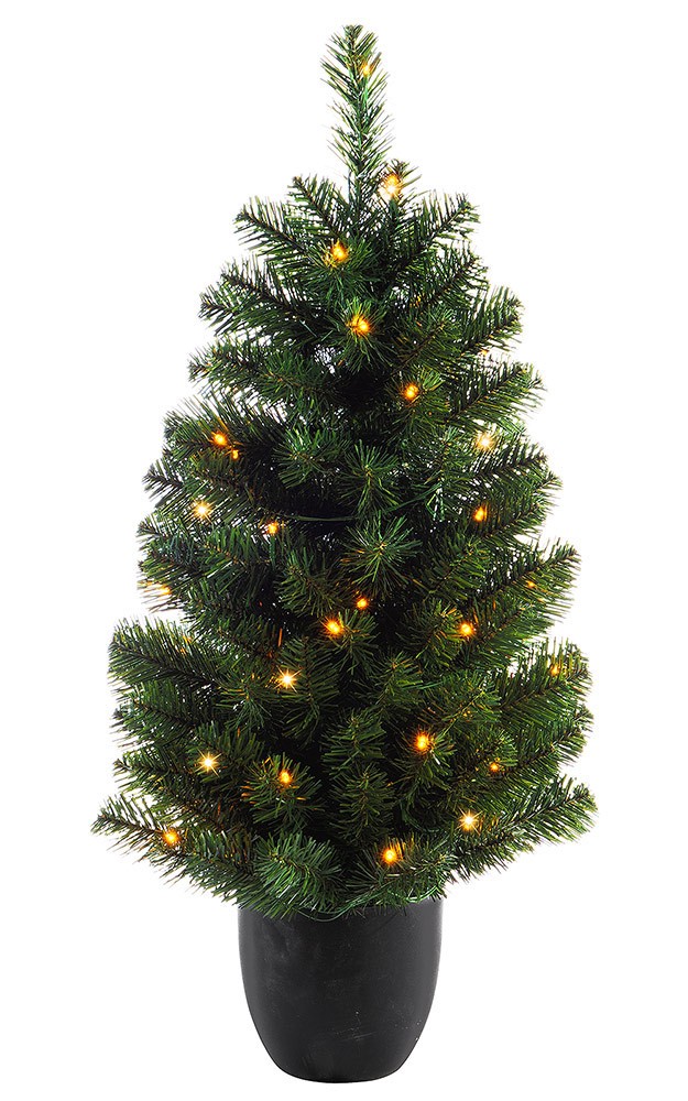 Weihnachtsbaum künstlich mit Beleuchtung klein 90cm mit Topf LED