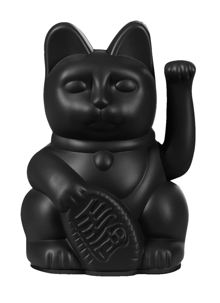 DONKEY Winkekatze Schwarz Maneki Neko Lucky Cat Mini Glücksbringer 9,8cm