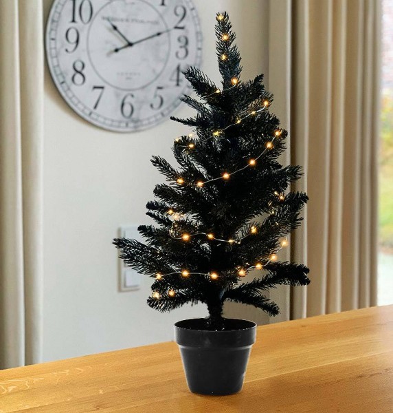 Weihnachtsbaum künstlich Schwarz Tannenbaum klein mit Topf